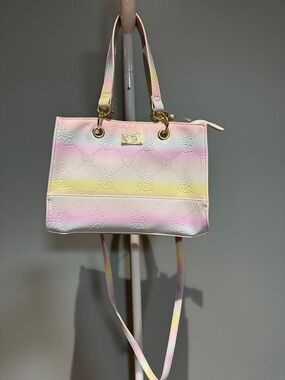 Betsey Johnson Pastel Ombre Tote in Pink, Yellow & Cream